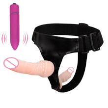 Load image into Gallery viewer, Strap On Realistic Double Dildo Pants For  Woman Men Couples Dildo Panties For Lesbian Gay Flesh purple Vibrator Dildo For Gay