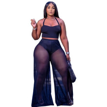 Load image into Gallery viewer, Strapless Sleeveless Crop Top And Pants 2 Pieces Set Sexy Tight Club Party Lady Fashion Sheath Tracksuits
