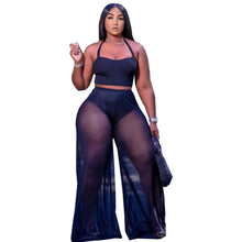 Load image into Gallery viewer, Strapless Sleeveless Crop Top And Pants 2 Pieces Set Sexy Tight Club Party Lady Fashion Sheath Tracksuits