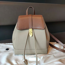 Load image into Gallery viewer, String Close Design Classic Women Backpack Full Grain Cowhide Leather Female Double Shoulder Bag All-match College Schoolbag