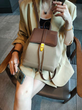 Load image into Gallery viewer, String Close Design Classic Women Backpack Full Grain Cowhide Leather Female Double Shoulder Bag All-match College Schoolbag