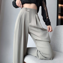 Load image into Gallery viewer, Suit Pants Women Spring and Autumn 2023 New High Waist Dropped Wide Leg Pants Relaxed Slim Narrow Floor Sweeping Commuter Pants