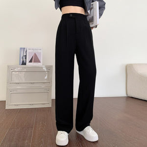Suit Pants Women Spring and Autumn 2023 New High Waist Dropped Wide Leg Pants Relaxed Slim Narrow Floor Sweeping Commuter Pants