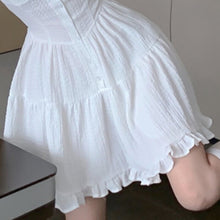 Load image into Gallery viewer, Summer 2021 New Lace-up Spaghetti Strap Dress Women French Sweet Style Chiffon A-line Sleeveless Ruffle Single Breasted Vestidos