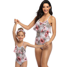 Load image into Gallery viewer, Summer 2021 New Parent-Child Swimsuit  Printed Ruffled One-Piece Bikini