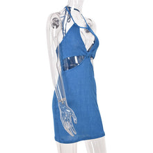 Load image into Gallery viewer, Summer 2021 New Women Backless Shirring Patchwork Sexy Dress For Ladies Sleeveless Spaghetti Strap Slim Solid Dress