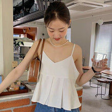 Load image into Gallery viewer, Summer 2022 Simple Loose Y2k Tank Top Women Korean Style Backless Sweet All Match Camis Casual Elegant V Neck Sleeveless Tops
