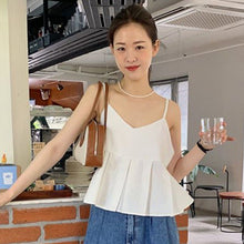 Load image into Gallery viewer, Summer 2022 Simple Loose Y2k Tank Top Women Korean Style Backless Sweet All Match Camis Casual Elegant V Neck Sleeveless Tops