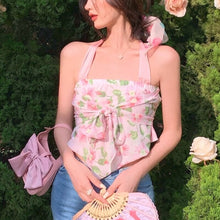 Load image into Gallery viewer, Summer Beach Sexy Floral Crop Top Women Print Y2k Sweet Boho Party Casual Vest 2021 Backless High Street Cute Korean Halter Tops