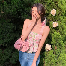 Load image into Gallery viewer, Summer Beach Sexy Floral Crop Top Women Print Y2k Sweet Boho Party Casual Vest 2021 Backless High Street Cute Korean Halter Tops