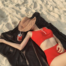 Load image into Gallery viewer, Summer Chic Women&#39;s Swimsuit Set Korean Fashion Sexy Breasted Slim Thin Knitted Two-piece Swimwear Beach Wear