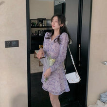 Load image into Gallery viewer, Summer Chiffon Elegant Dress Women French Sweet Print Floral Long Dress Female Casual V-neck Holiday Pretty Party Dress 2021 New