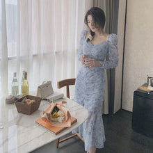 Load image into Gallery viewer, Summer Chiffon Elegant Dress Women French Sweet Print Floral Long Dress Female Casual V-neck Holiday Pretty Party Dress 2021 New