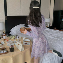 Load image into Gallery viewer, Summer Chiffon Elegant Dress Women French Sweet Print Floral Long Dress Female Casual V-neck Holiday Pretty Party Dress 2021 New