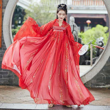 Load image into Gallery viewer, Summer Chinese Hanfu Princess Dress Women Fairy Folk with Kimono Female Dance Oriental Costume Chinese Clothes