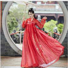 Load image into Gallery viewer, Summer Chinese Hanfu Princess Dress Women Fairy Folk with Kimono Female Dance Oriental Costume Chinese Clothes