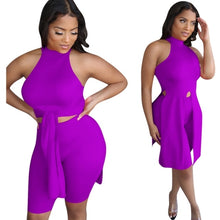Load image into Gallery viewer, Summer Clothes Two Piece Set Women Sexy Solid Halter Vest-style Dress+shorts Sets Sports Club Outfits Streetwear Wholesale Items