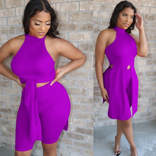 Load image into Gallery viewer, Summer Clothes Two Piece Set Women Sexy Solid Halter Vest-style Dress+shorts Sets Sports Club Outfits Streetwear Wholesale Items