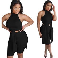 Load image into Gallery viewer, Summer Clothes Two Piece Set Women Sexy Solid Halter Vest-style Dress+shorts Sets Sports Club Outfits Streetwear Wholesale Items