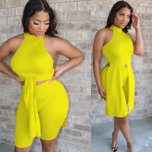 Load image into Gallery viewer, Summer Clothes Two Piece Set Women Sexy Solid Halter Vest-style Dress+shorts Sets Sports Club Outfits Streetwear Wholesale Items