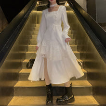 Load image into Gallery viewer, Summer Designer Elegant White Black Dress Women Chic Korean Split Irregular Bandage Dress High Street Outdoor Party Dresses 2021