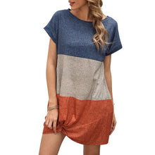 Load image into Gallery viewer, Summer Dress Women платье 2021 Splicing Mini Dress Twist-Hem  A-Line Dress Gown Casual Loose Vestidos de mujer Women&#39;s Dress