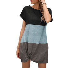 Load image into Gallery viewer, Summer Dress Women платье 2021 Splicing Mini Dress Twist-Hem  A-Line Dress Gown Casual Loose Vestidos de mujer Women&#39;s Dress