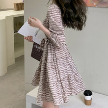 Load image into Gallery viewer, Summer Dresses 2021 New Chiffon Floral High End French Temperament Small Loose Belt Dress O-neck Knee Robe Vestidos De Verano