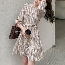 Load image into Gallery viewer, Summer Dresses 2021 New Chiffon Floral High End French Temperament Small Loose Belt Dress O-neck Knee Robe Vestidos De Verano