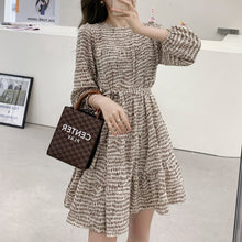 Load image into Gallery viewer, Summer Dresses 2021 New Chiffon Floral High End French Temperament Small Loose Belt Dress O-neck Knee Robe Vestidos De Verano