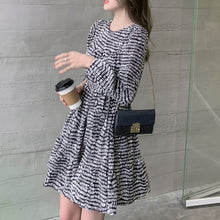 Load image into Gallery viewer, Summer Dresses 2021 New Chiffon Floral High End French Temperament Small Loose Belt Dress O-neck Knee Robe Vestidos De Verano