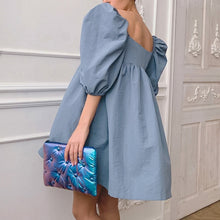 Load image into Gallery viewer, Summer Dresses for Women Sexy Off Shoulder Puff Sleeve Dress High Waist Loose French Romantic Dresses Femme Vestdios Black White