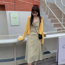 Load image into Gallery viewer, Summer Elegant Print Floral Dress Women French Korean Bow Slim Strap Dress Female Casual Holiday Party Beach Midi Dress 2021 New