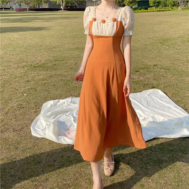 Summer Elegant Sweet Dress Women Floral Designer Patchwork Casual Midi Dress Holiday Outing Short Sleeve Slim Bodycon Dress 2021