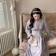 Load image into Gallery viewer, Summer Elegant Sweet Dress Woment French Floral Patchwork Dress Female Purple High Stree Casual Korean Party Midi Dress 2021 New