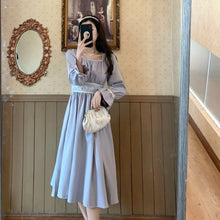 Load image into Gallery viewer, Summer Elegant Sweet Dress Woment French Floral Patchwork Dress Female Purple High Stree Casual Korean Party Midi Dress 2021 New