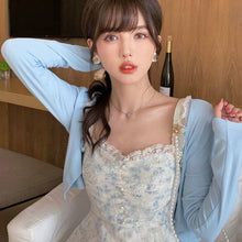 Load image into Gallery viewer, Summer Fairy Strap Dress Women Chiffon French V-Neck Elegant Floral Dress Sweet Casual Outdoor Beach Party Sexy Midi Sundress