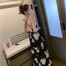 Load image into Gallery viewer, Summer Fashion Women Sling Dresses Casual Backless Dress Ladies Floral Printed Halter Seaside Vacation Beach Party Dress