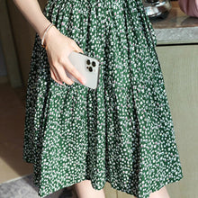 Load image into Gallery viewer, Summer Floral Print Dress Women Short Sleeve High Waist Female Casual Style Party Robe 2021 New Sundress Fashion Pleated Vestido