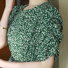 Load image into Gallery viewer, Summer Floral Print Dress Women Short Sleeve High Waist Female Casual Style Party Robe 2021 New Sundress Fashion Pleated Vestido