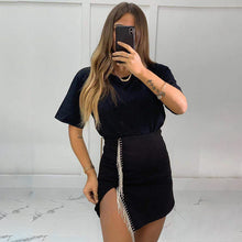 Load image into Gallery viewer, Summer For 2022 Fashion Black Elegant High Waist Mini Skirt Sexy Casual Satin Women&#39;s Skirts New Tassel Prom Clubwear Birthday