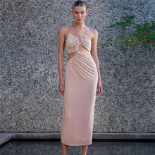 Load image into Gallery viewer, Summer For 2022 Strap Women&#39;s Clothes Black Pink Halter Cutout Elegant Casual Basics Evening Party Sexy Prom Corset Maxi Dress