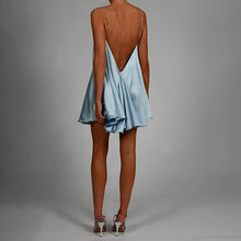 Load image into Gallery viewer, Summer For 2022 Women&#39;S Clothes Satin Backless Black Rhinestone Chain Evening Party Sexy Cutout Prom Camisole Mini Dresses Club