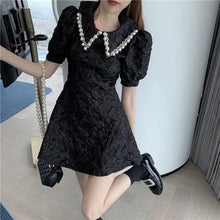 Load image into Gallery viewer, Summer French Peter pan Collar Short-sleeved Dress women 2022  new slim waist Elegant Party dresses office casual Ladies Dress
