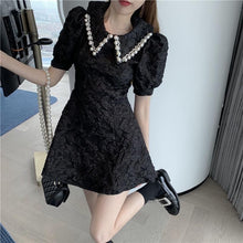 Load image into Gallery viewer, Summer French Peter pan Collar Short-sleeved Dress women 2022  new slim waist Elegant Party dresses office casual Ladies Dress
