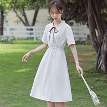 Load image into Gallery viewer, Summer Girls Dress Women Lace Up Bowknot Casual 2021 New Solid Dress 2XL Short Sleeve Women Dresses Party Vestido