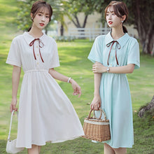 Load image into Gallery viewer, Summer Girls Dress Women Lace Up Bowknot Casual 2021 New Solid Dress 2XL Short Sleeve Women Dresses Party Vestido