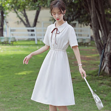 Load image into Gallery viewer, Summer Girls Dress Women Lace Up Bowknot Casual 2021 New Solid Dress 2XL Short Sleeve Women Dresses Party Vestido