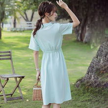 Load image into Gallery viewer, Summer Girls Dress Women Lace Up Bowknot Casual 2021 New Solid Dress 2XL Short Sleeve Women Dresses Party Vestido