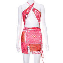 Load image into Gallery viewer, Summer Halter Sexy Bodycon Floral Dress Women Backless Hollow Club Party Mini Dresses Bandage Beach Wear 2021 Vestidos Outfits